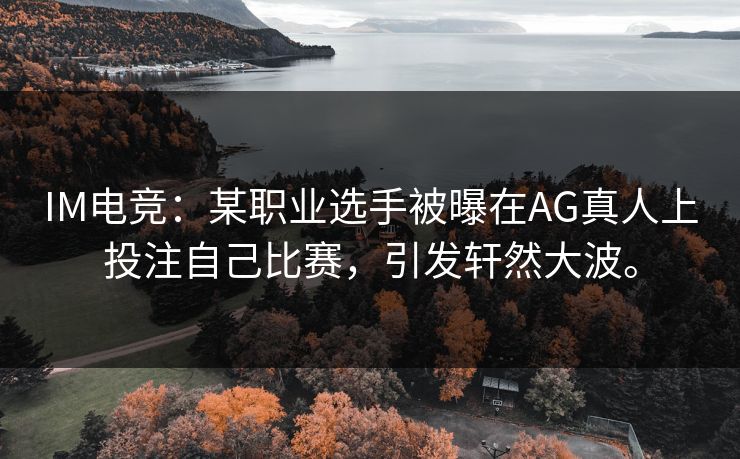 IM电竞：某职业选手被曝在AG真人上投注自己比赛，引发轩然大波。